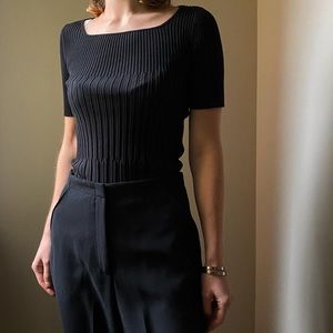 Vintage Black Worthington Knit Shirt- Size S (EUC)